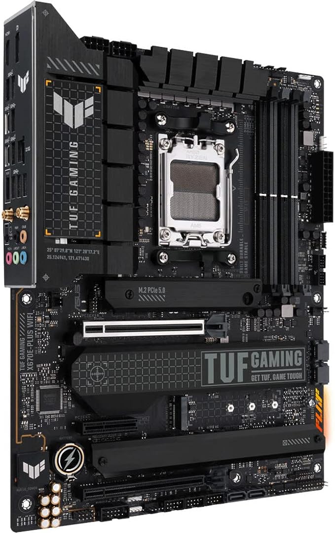 ASUS TUF Gaming X670E-PLUS WiFi 6E Socket AM5 (LGA 1718) Ryzen 7000 ATX Gaming Motherboard(16 Power Stages, PCIe® 5.0, DDR5 Memory, Four M.2 Slots,2.5 Gb LAN,USB 4, Aura RGB Lighting) ASUS TUF Gaming X670E-PLUS WiFi 6E Socket AM5 (LGA 1718) Ryzen 7000 ATX Gaming Motherboard(16 Power Stages, PCIe® 5.0, DDR5 Memory, Four M.2 Slots,2.5 Gb LAN,USB 4, Aura RGB Lighting)
